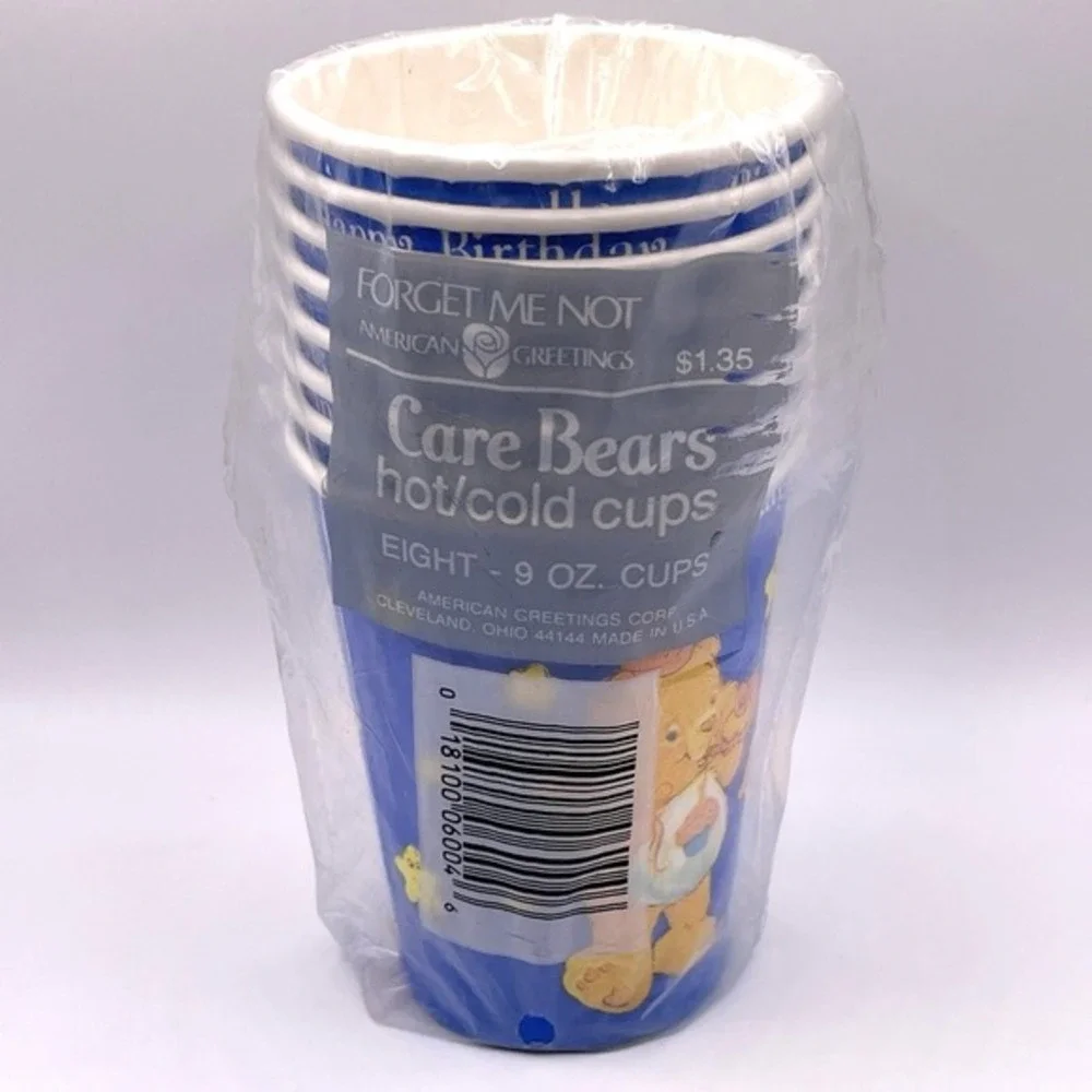 Vintage Care Bears Paper Party Cups 8‎ Count 9 fl oz American Greetings